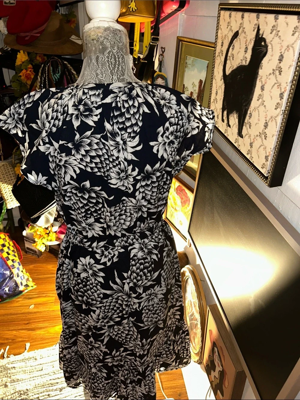 J. Crew Black & White Floral Midi Dress